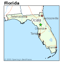 Ocala on florida map